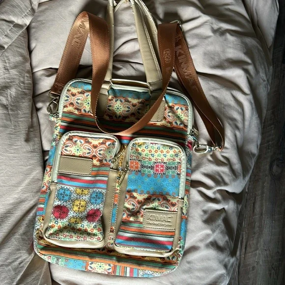 Multicolor Patterned Women's Laptop Bag some wearing shown pictures. - Picture 2 of 10